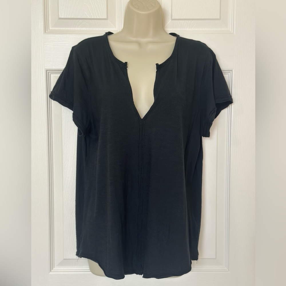 Anthropologie Black Short Sleeve Tee